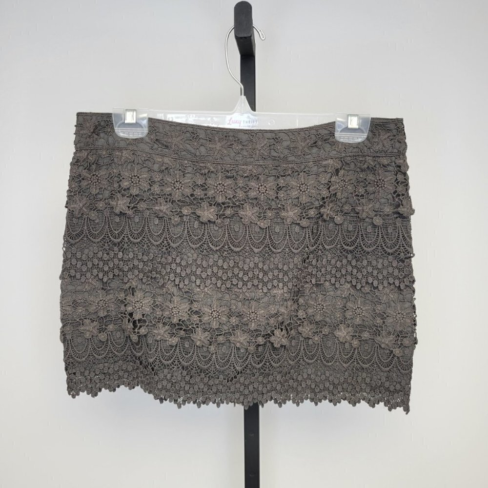 American Eagle Outfitters Black Crochet Lace Mini Skirt